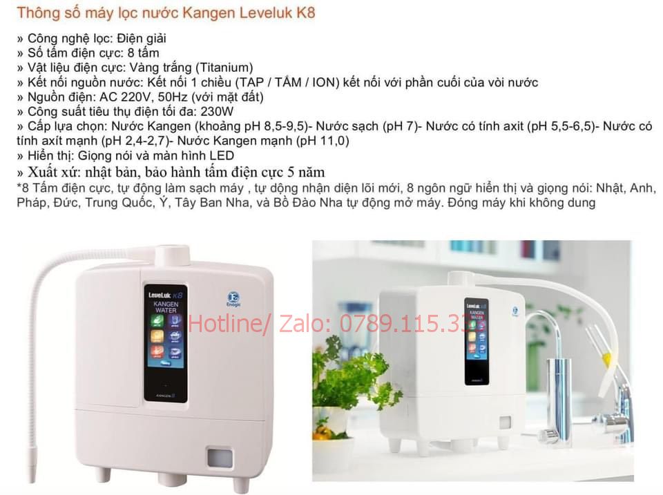 Máy điện giải Kangen Leveluk K8 tại Siêu Thị HK Enagic Việt Nam